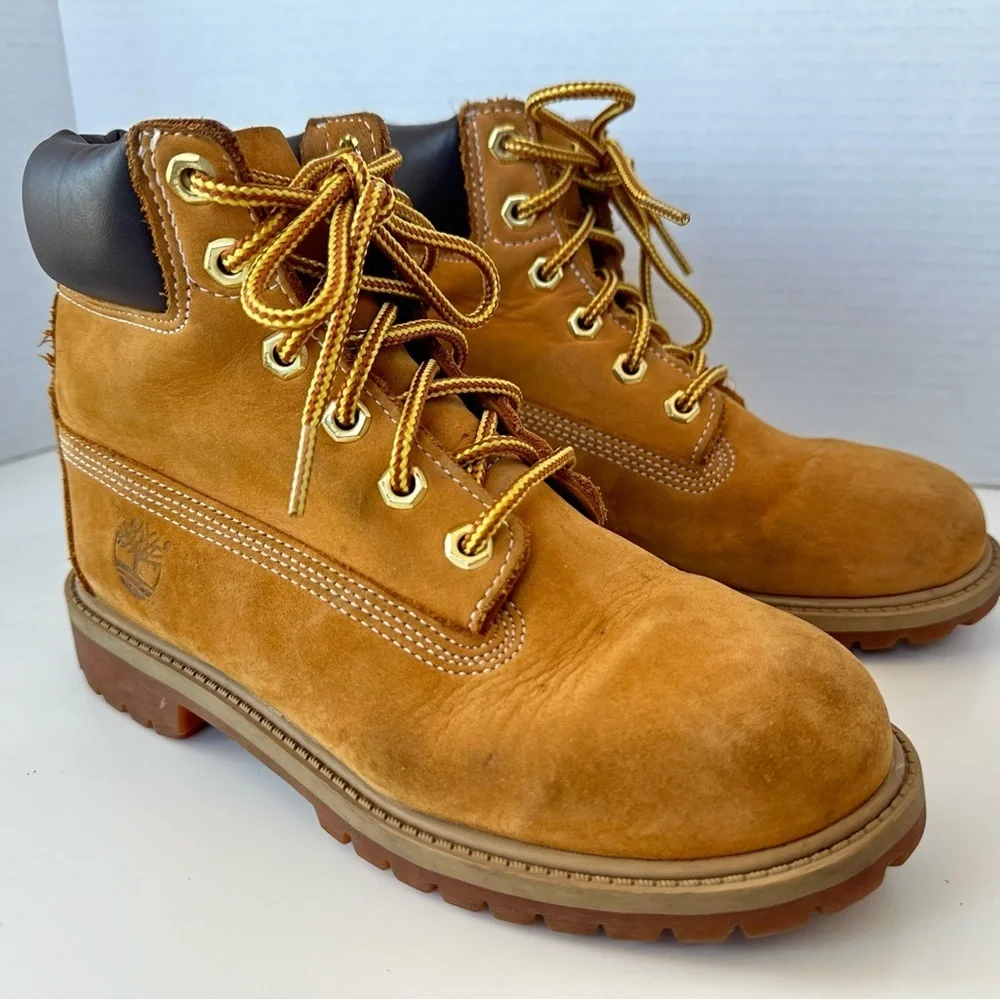 Timberland Timbs Tan Nubuck Combat Boots Size 4